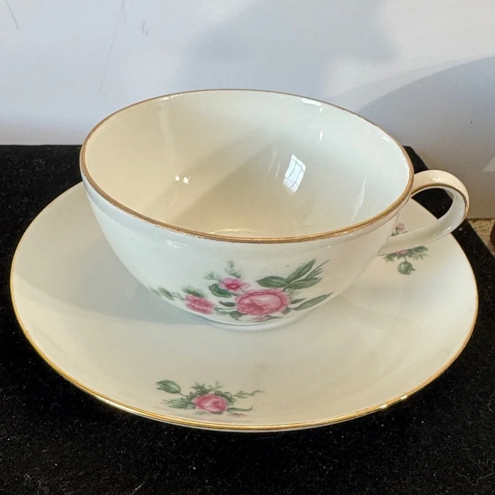 Vintage Royal Crown,  2 oz. Tea Cups and Saucers + Desert plate (3 piece set)